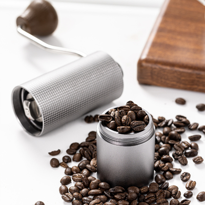Molinillo de grano de café Manual de rebabas cónicas de Metal de acero inoxidable comercial portátil lavable a mano con manivela