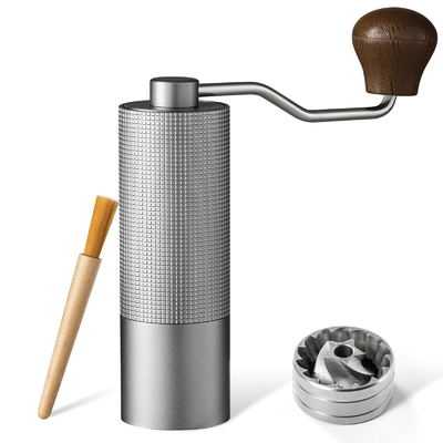Molinillo de grano de café Manual de rebabas cónicas de Metal de acero inoxidable comercial portátil lavable a mano con manivela