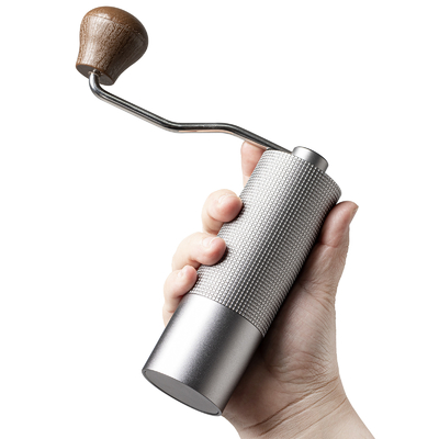Mini molinillo de granos de café Manual de mano para acampar mango de madera respetuoso con el medio ambiente Metal