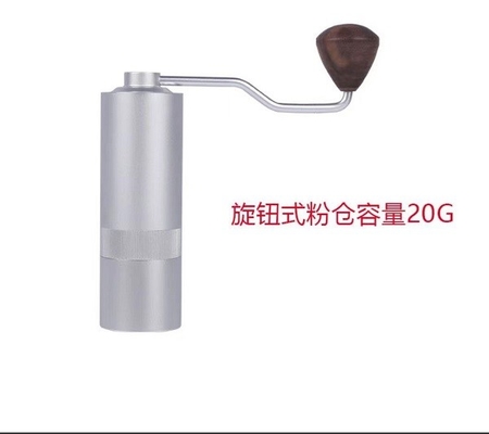 Molinillo de café espresso manual medio con rebabas cónicas de 38 mm con mango de nuez