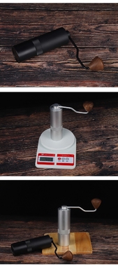 Molinillo de café espresso manual medio con rebabas cónicas de 38 mm con mango de nuez